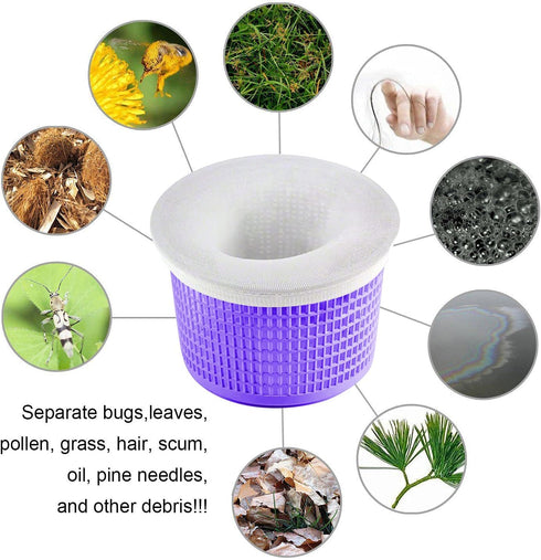 Coopache 30-Pack of Pool Skimmer Socks - Filters Baskets, Skimmers Cleans Debris and Leaves for In-Ground and above Ground Pools...