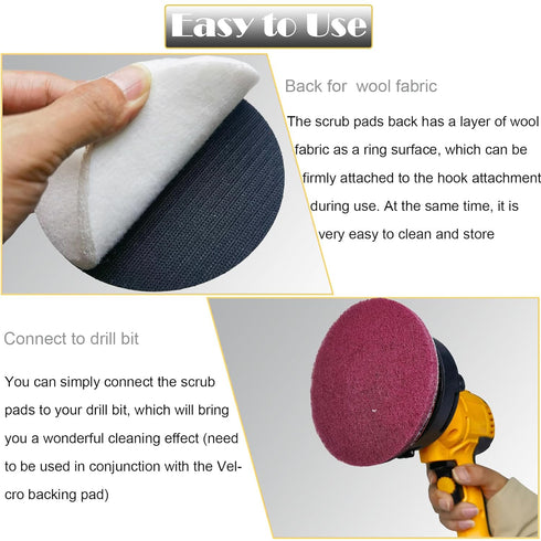 15 PCS 5 Inch Hoop and Loop Multipurpose Scrubber Scouring Pads - Flocking Scuff Pads, 400 800 2000 Grits Conditioning Discs Polishing Pads for Fu...