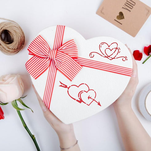 Small Heart Stencils for Painting on Wood Stone Reusable Love Stencils for Adults on Wood Fabric Rock Card Art Paint Wall Furniture Home Decor...