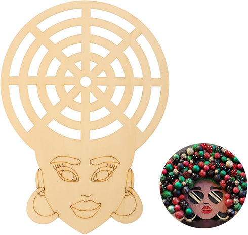 Head Silhouette Wooden Cutout Craft Template for Wreath Afro Africa Women Girl Queen Mother Black Head DIY Gifts Mother's Day from Daughter Son fo...