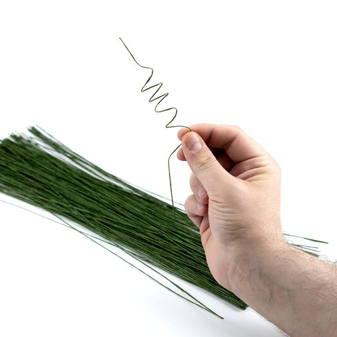 200 Pieces Dark Green Floral Stem Wire 14 Inch Stem Wire Flower Making Accessory Florist Wire for Crafts Flower Arrangement Stem Wrapping DIY Bouq...