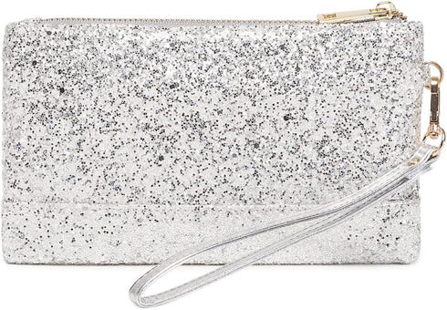 Sparkling Evening Clutch Silver Bride Purse for Wedding Bling Clutch Handbag for Party...