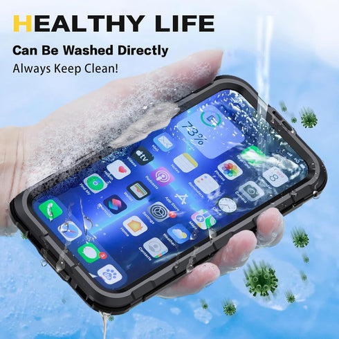 iPhone 15 Pro Max Waterproof Case Compatible with MagSafe, Metal Heavy Duty IP68 Underwater Built-in Screen Protector, Military Grade Shockproof R...