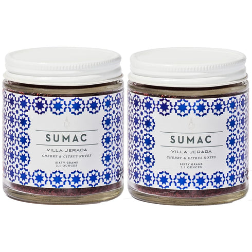Villa Jerada, Sumac Coarse Premium Seasoning Spice - Featuring Cherry and Citrus Notes (New Lemony-Salty Partner to Pepper), 2.1 oz (SUMAC - 2 JAR...