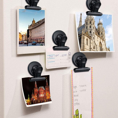 Strong Office Black Magnetic Clips Heavy Duty Refrigerator Magnet Hook Clips for Photo Displays, Whiteboards, Locker, Fridge, Classroom, School, O...