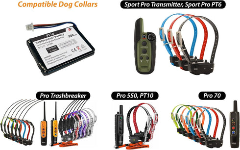 Artisan Power Battery Upgrade for Garmin Sport Pro Transmitter, PT6, Pro 70, Pro 550, PT10, and Trashbreaker Dog Training Collars. Lithium-ion, 10...