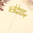 Gold Happy Birthday Cake Topper - Golden Glitter Birthday Party Cake Decoration Supplies, Cake Smash Decoration Photo Booth Props, Gold Paper Cake...