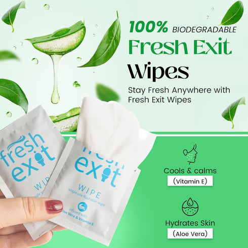 Flushable Wipes for Adults – 36 Individually Wrapped Biodegradable Wet Wipes, Travel Size, Extra-Large Unscented, hypoallergenic – Feminine Hygien...