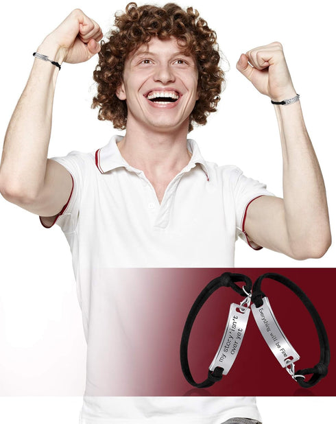 Hicarer 30 Pieces Women Inspirational Leather Bracelets Adjustable Motivational Quotes Words Engraved Bangle Bracelets Gift...