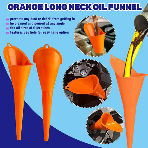 8Pcs Universal Plastic Funnel Set Contains Flexible Hose Oil Funnel with Wide Mouth Oil Funnel for Cars Motorcycles Engine Gas Oils Water Diesel F...