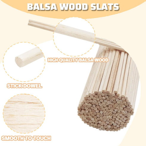 100PCS Balsa Wood Sticks for Crafts,1/8 x 6 Inch Unfinished Balsa Wood Strips Perfect for DIY Projects (1/8"x6"-100pcs)...