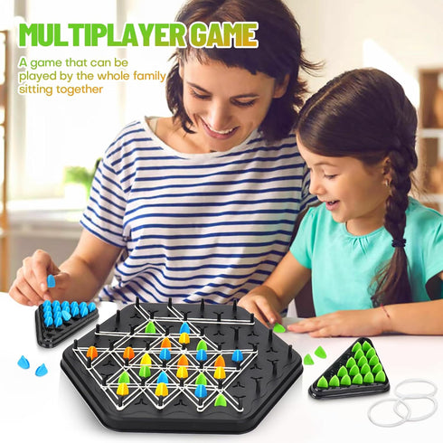 Triggle Rubber Band Game, Chain Triangle Chess Game Set Desktop Board Interactive Game for Kids Adult Family Party?2-4 Palyersf...