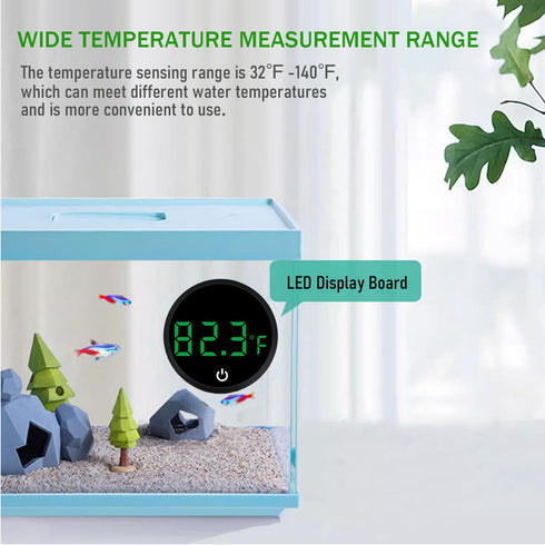 Fish Tank Digital Thermometer Accurate, LED Display, Mini Aquarium Thermometers Accurate Wireless Tank Thermometer Aquarium Temperature Measuremen...