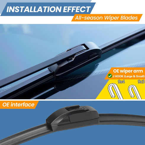 GSPSCN OEM QUALITY 26''+16'' Premium Original Replacement Windshield Wiper Blades,Quiet and Durable Stable High Performance All-Season Auto Wiper ...