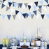 32Ft Deep Blue Party Decorations Royal Triangle Flag Pennant Bunting Fabric Garland for Wedding Birthday Ahoy Achor Nautical Pirate Bridal Baby Sh...