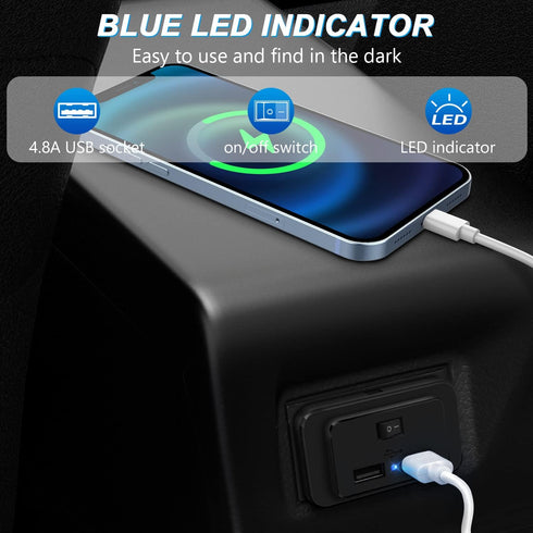 4.8A Dual USB Car Charger Socket 12V 24V USB Power Outlet Adapter Replacement Phone Charger for ATV Bus Boat RV Vehicle......