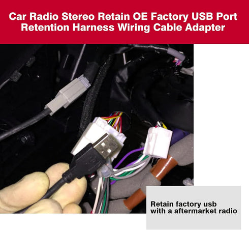 RED WOLF Car Radio Stereo Retain OE Factory USB Port Retention Harness Wiring Cable Adapter for Toyota 2012-2018, Lexus 2013-2015, Subaru 2013-201...