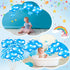 12 Pieces Blue Cloud Foil Balloons Set Include 4 Large and 8 Small Cloud Printed Balloons Blue and White Cloud Balloons for Baby Shower Story Birt...
