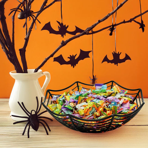 JOYIN 3 Pcs Large Halloween Spider Web Plastic Baskets Bowls, Trick or Treat Halloween Basket Candy Bowl Dish, Haunted House Classroom Halloween P...