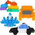 4 Pack Push Pop Bubble Sensory Fidget Toys,Rainbow Simple Fidget Toy Pack Bubble Popper Silicone Squeeze Toy Stress Relief Hand Toys Popping Game(...