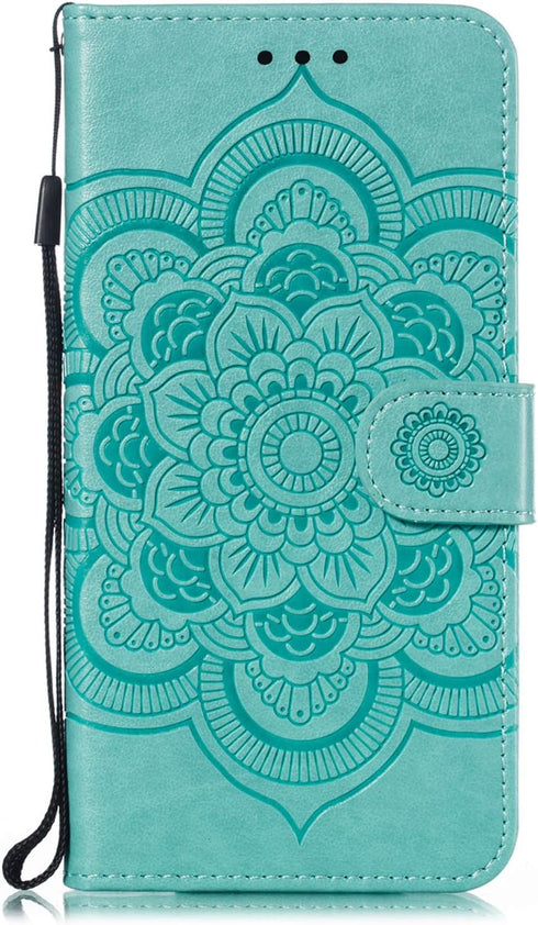 LEECOCO for Samsung A10E Case Mandala Embossing Luxury PU Leather Flip Notebook Wallet Bookstyle Magnetic Stand Card Slot Folio Bumper Protection ...