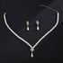Pearl Bridal Necklace Earrings Set Sliver Rhinestone Necklaces Crystal Bride Choker Necklace Accessories for Women and Girls...