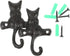 HOMSFOU 2pcs European Classical Cast Iron Cat Hook Wall Mount Hook Decorative Coat Hook Single Hook Hanger Retro Wall Hooks Wall Key Holder Cat Co...
