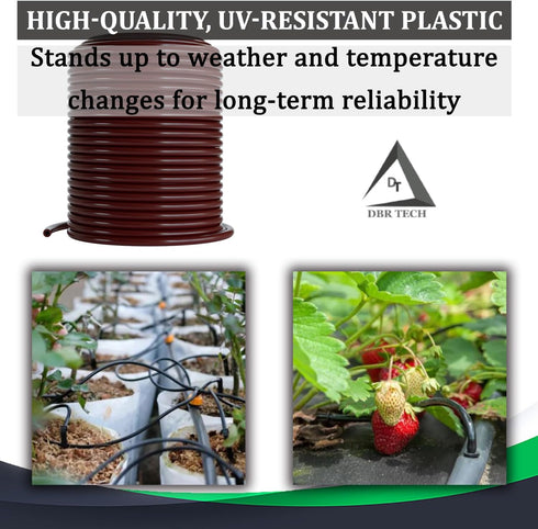 1/4 Drip Irrigation Tubing, 50 Feet, Flexible PVC Plastic Drip Irrigation Hose for Gardening, Misting, Hydroponics and DIY Landscape Garden Projec...