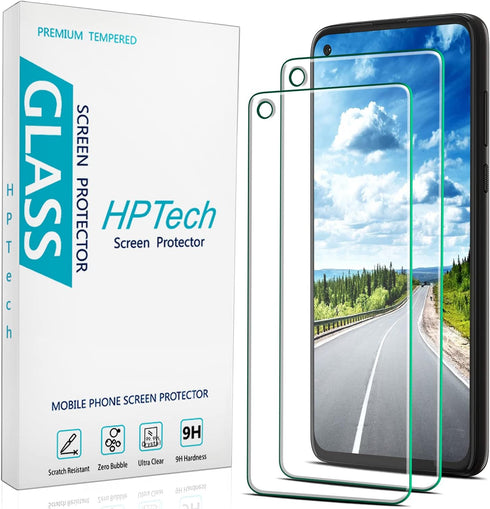HPTech (2 Pack) Screen Protector For Motorola Moto G Stylus (2020) Tempered Glass, Cutout Camera Hole, Anti Scratch, Bubble Free, Case Friendly...