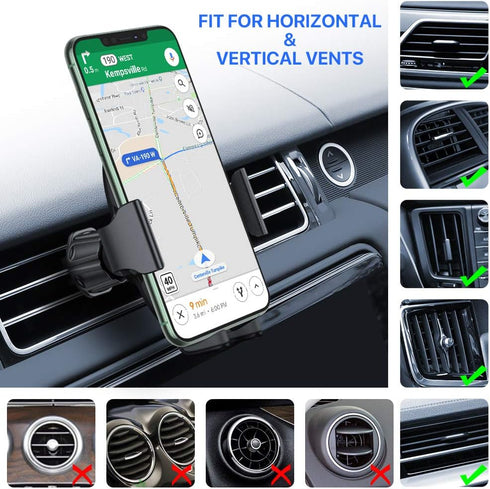 Miracase Phone Holders for Your Car with Metal Hook Clip, Air Vent Cell Phone Car Mount, Hands Free Universal Automobile Cradle Fit for iPhone And...