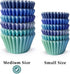 qiqee 300PCS Standard Gradient Cupcake Liners Cupcake Cups 6 Designs Blue Gradient Cupcake Papers Baking Cups Cupcake Wrappers (Medium Size)...