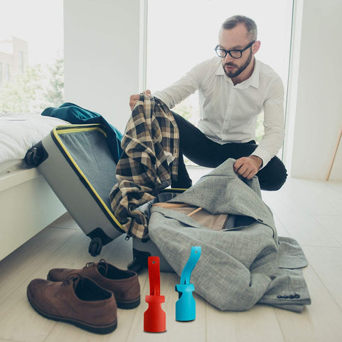 Boao 4 Pieces Lazy Shoe Helper Portable Travel Handled Horn Lifting Wearing Helper Tool Easy on Easy off Plastic Shoehorn One Size Fits Most Shoes...