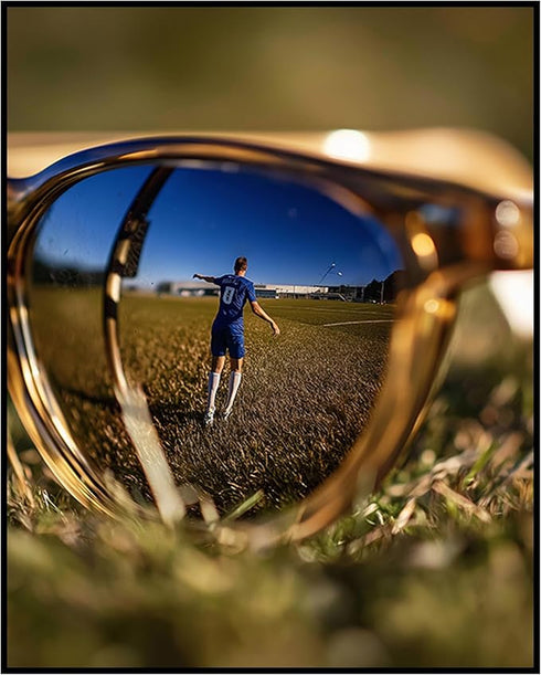 Posterizer 1 pcs-Football Soccer match scene seen through the reflection sunglasses 3-Sports & Hobby Art Gifts for sports fans Decor for Home & Of...