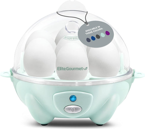 Elite Gourmet Easy Electric 7 Egg Capacity Soft, Medium, Hard-Boiled Cooker Poacher, Scrambled, Omelet Maker with Auto Shut-Off and Buzzer, BPA Fr...