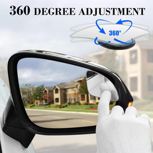 LivTee Blind Spot Car Mirror?Asymmetric Fan Shaped HD Glass Frameless Convex Rear View Mirror with wide angle Adjustable Stick for Cars SUV and Tr...