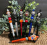 7PCS Horror Beadable Pens Horror Movie Pens Refillable Novelty Ballpoint Pen Set Halloween Spooky Pen Horror School Office Desk Accessories Gift f...