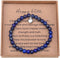 Birthday Gifts for 60 Year Old Woman Lapis lazuli Bead Bracelet with Sterling Silver Heart Charm Gifts for Turning 60 with Card and Gift Box...