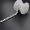 Jerler Rhinestone Trim, Crystal Rhinestone Chain Applique, Ideal for DIY Decoration and Wedding Clothing Embellishments, 0.4" Width (Silver, 1 Yar...