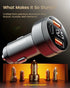 Essager Car Charger 80W Super Fast Charging with USB PD/PPS/QC 3.0(Voltmeter&LED Lights) Universal Quick Charge for 12-24V Car Cigarette Lighter P...