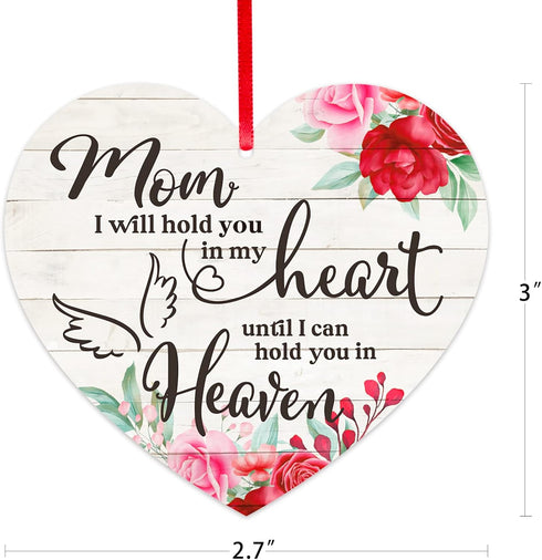 FaCraft Mom Memorial Christmas Ornaments - 3" Mom Christmas Tree in Heaven Ornaments Memorial Gifts Sympathy Gift for Loss of Mother Condolence Gr...