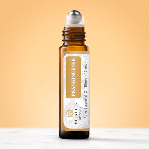 Vitality Extracts Frankincense Essential Oil - 10ml Roll-on, Boswellia Serrata, Aromatherapy, Skin Care, Natural Calm, Stress Relief, Yoga...