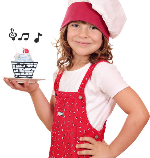 48 Pieces Music Note Cupcake Toppers and Wrappers Musical Symbol Lace Cupcake Liners Paper Baking Cup and Food Picks Toothpicks for Birthday Cake ...
