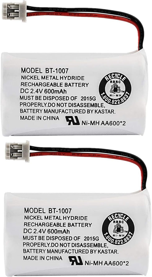 New! Genuine Uniden BBTY0651101 BT-1007 NiMH 600mAh DC 2.4V Rechargeable Cordless Telephone Battery (2-Pack)...