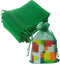 100 Count Organza Drawstring Gifts Bags for Jewelry,Earring,Crystal, 5x7 Inch Sheer Fabric Mesh Green Travel Decorative Pouch for Baby Shower,Chri...