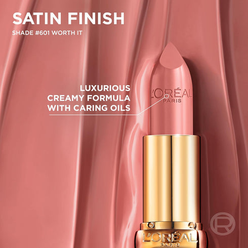 L’Oréal Paris Colour Riche Satin Lipstick for Moisturized Lips,Lip Makeup with Argan Oil and Vitamin E,Worth It,0.13 Oz...