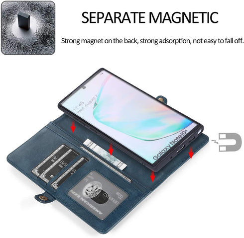 Asuwish Phone Case for Samsung Galaxy Note 10 Plus Glaxay Note10+ 5G Wallet Detachable Cover with Screen Protector and Flip Card Holder Cell Gaxal...