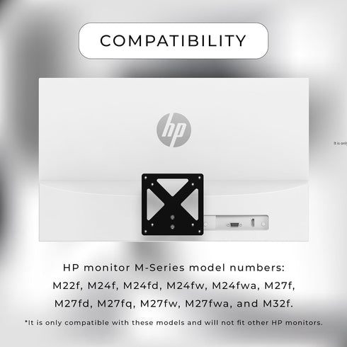 HumanCentric VESA Mount Adapter Compatible with HP M Series Monitors M22f M24f M24fd M24fw M24fwa M27f M27fd M27fq M27fw M27fwa and M32f, VESA Ada...