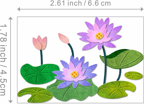 Patchwork Lotus Flowers Metal Cutting Dies for Card Making, Paper Embossing Die Cuts Kit Templates, Storage Pockets Supplies, Photo Frame Album DI...