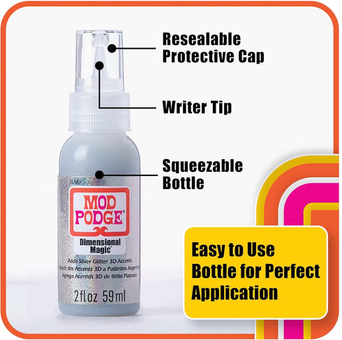 Mod Podge CS11331 Glitter Dimensional Magic, 2 oz, Silver...