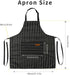 Tosewever 2 Pieces Kitchen Cooking Aprons, Cotton Polyester Blend Adjustable Bib Aprons with 2 Pockets for Women Men Chef Chef (Black/Brown Stripe...